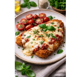 Snitel de porc gratinat cu mozzarella
