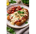 Snitel de porc gratinat cu mozzarella